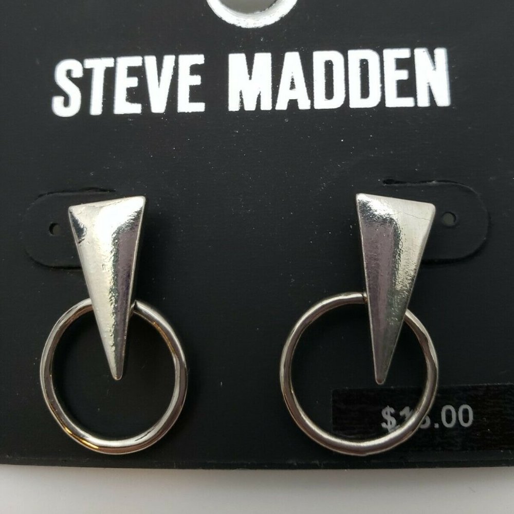 NWT Steve Madden Geometric Shape Dark Silver Tone